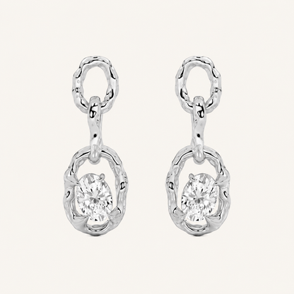 2CT Oval Cut Lab Grown Diamond Earrings