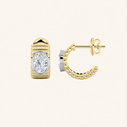 2CT Oval Cut Lab Grown Diamond Fashion Earrings