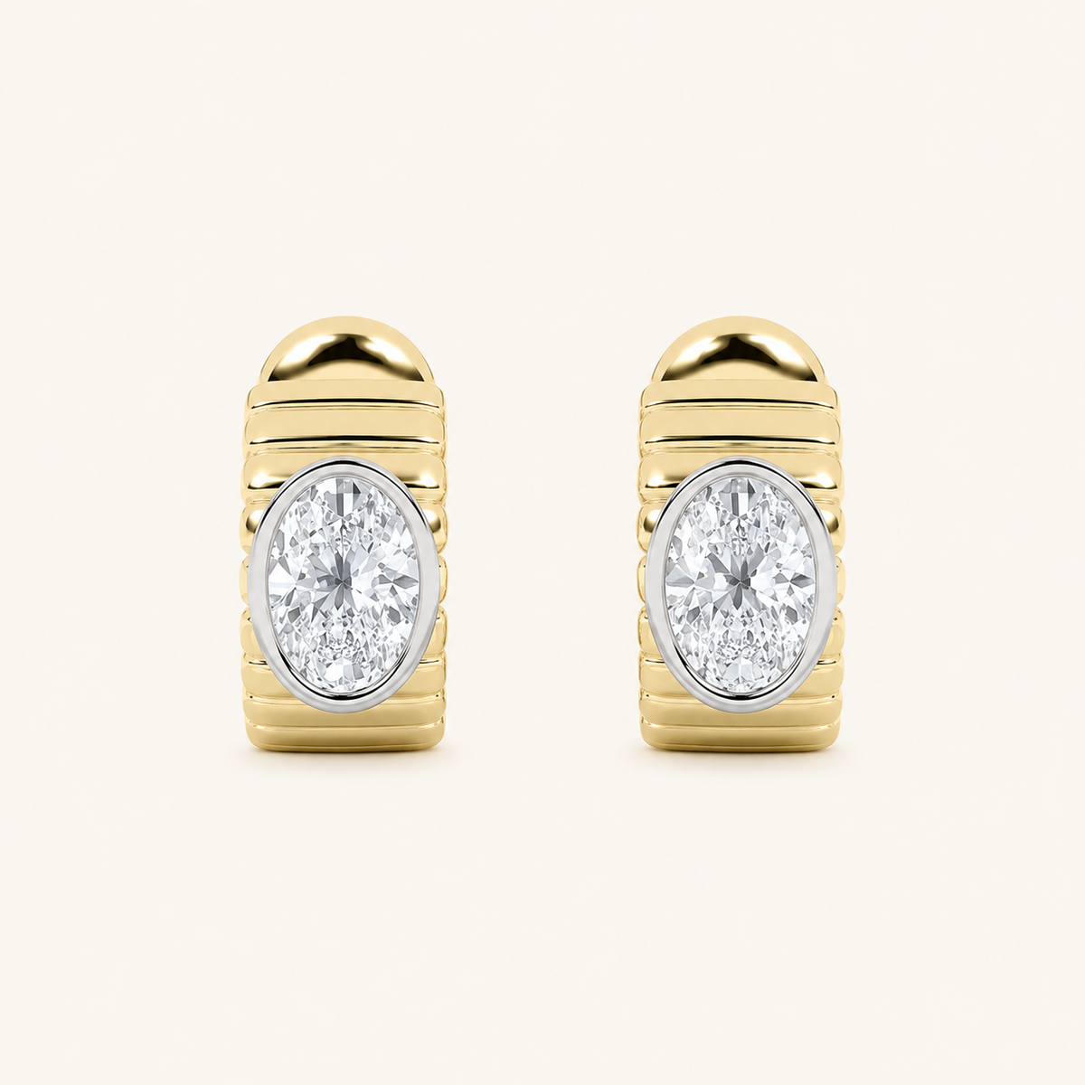 2CT Oval Cut Lab Grown Diamond Fashion Earrings
