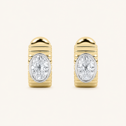 2CT Oval Cut Lab Grown Diamond Fashion Earrings