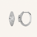 2CT Oval Cut Lab Grown Diamond Huggie Earrings