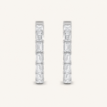 3.5CT Emerald Cut Lab Grown Diamond Inside Out Hoop Earrings