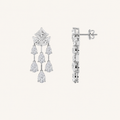 7CT Princess Cut Lab Grown Diamond Dangle Earrings