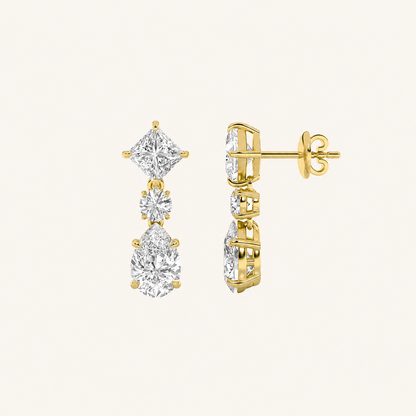 5.5CT Pear Cut Lab Grown Diamond Dangle Earrings