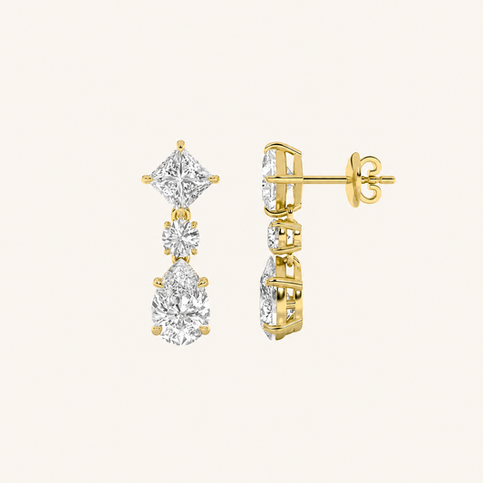 5.5CT Pear Cut Lab Grown Diamond Dangle Earrings