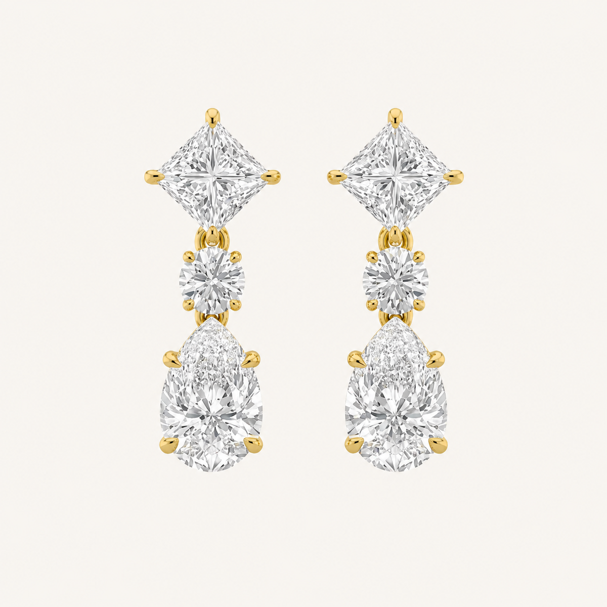 5.5CT Pear Cut Lab Grown Diamond Dangle Earrings