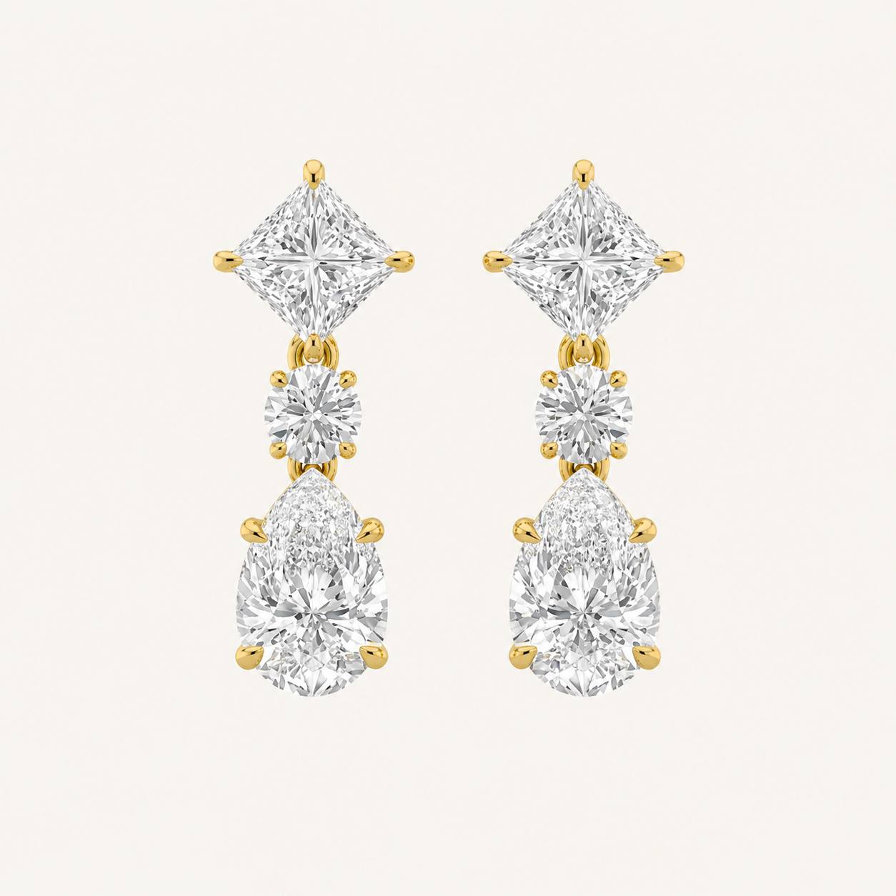 5.5CT Pear Cut Lab Grown Diamond Dangle Earrings