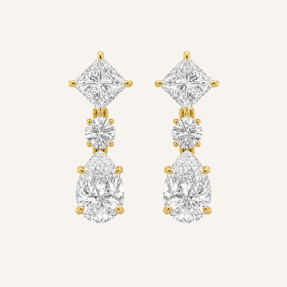 5.5CT Pear Cut Lab Grown Diamond Dangle Earrings
