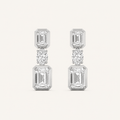 3CT Radiant Cut Lab Grown Diamond Dangle Earrings