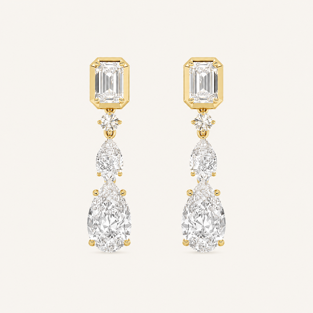4.5CT Pear Cut Lab Grown Diamond Dangle Earrings