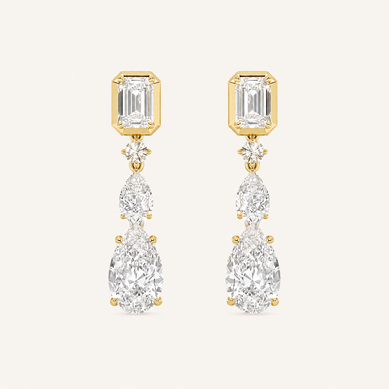 4.5CT Pear Cut Lab Grown Diamond Dangle Earrings