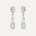 4.5CT Pear Cut Lab Grown Diamond Dangle Earrings