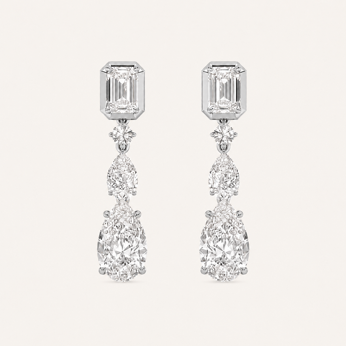 4.5CT Pear Cut Lab Grown Diamond Dangle Earrings