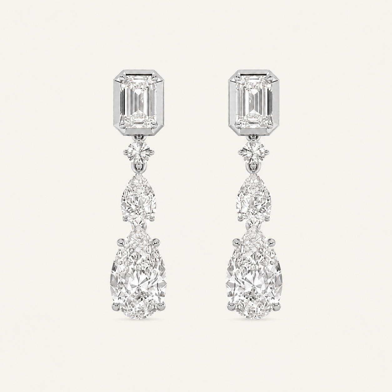 4.5CT Pear Cut Lab Grown Diamond Dangle Earrings
