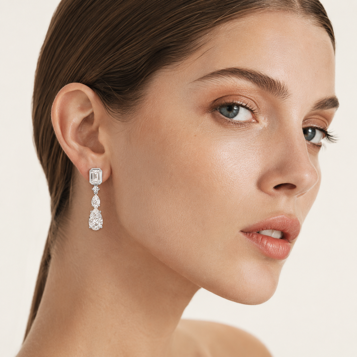 4.5CT Pear Cut Lab Grown Diamond Dangle Earrings