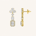 5.5CT Radiant Cut Lab Grown Diamond Dangle Earrings