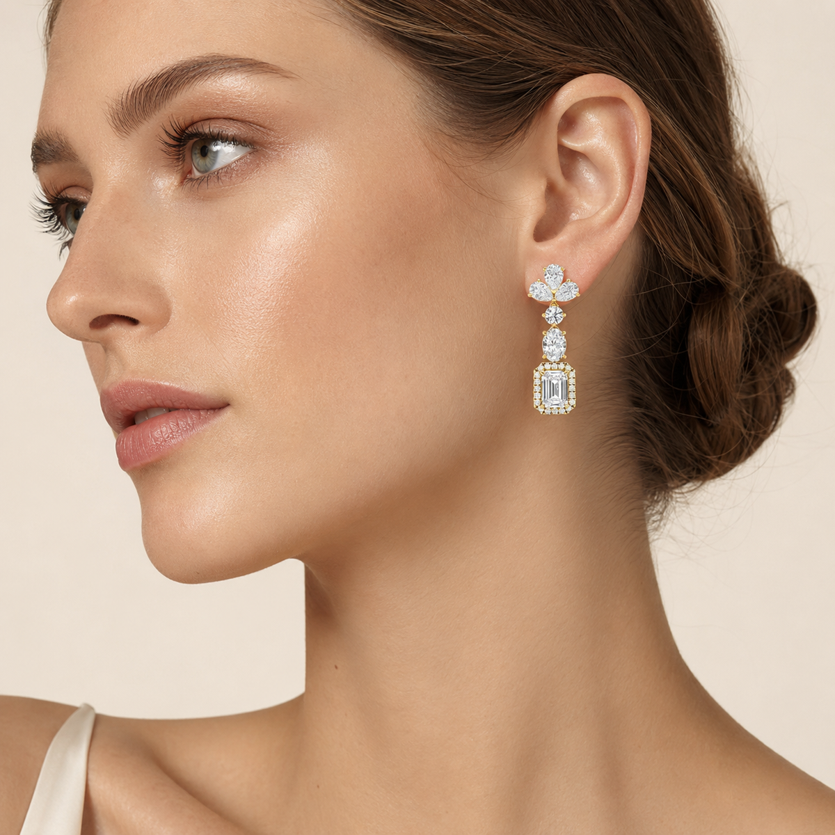 5.5CT Radiant Cut Lab Grown Diamond Dangle Earrings