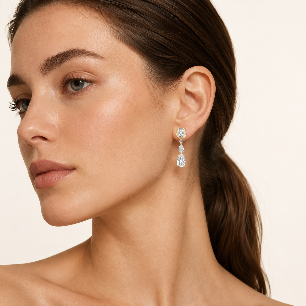 5.5CT Radiant Cut Lab Grown Diamond Dangle Earrings