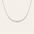 10Ct Round Cut Lab Grown Diamond Three Prong Graduating Tennis Necklace