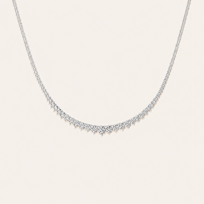 15CT Round Cut Lab Grown Diamond Tennis Necklace