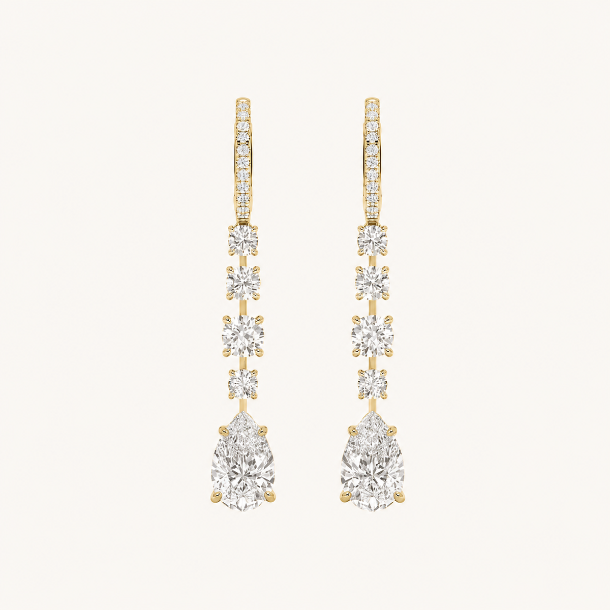 4.5CT Pear Cut Lab Grown Diamond Dangle Earrings