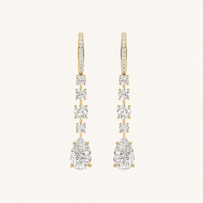 4.5CT Pear Cut Lab Grown Diamond Dangle Earrings