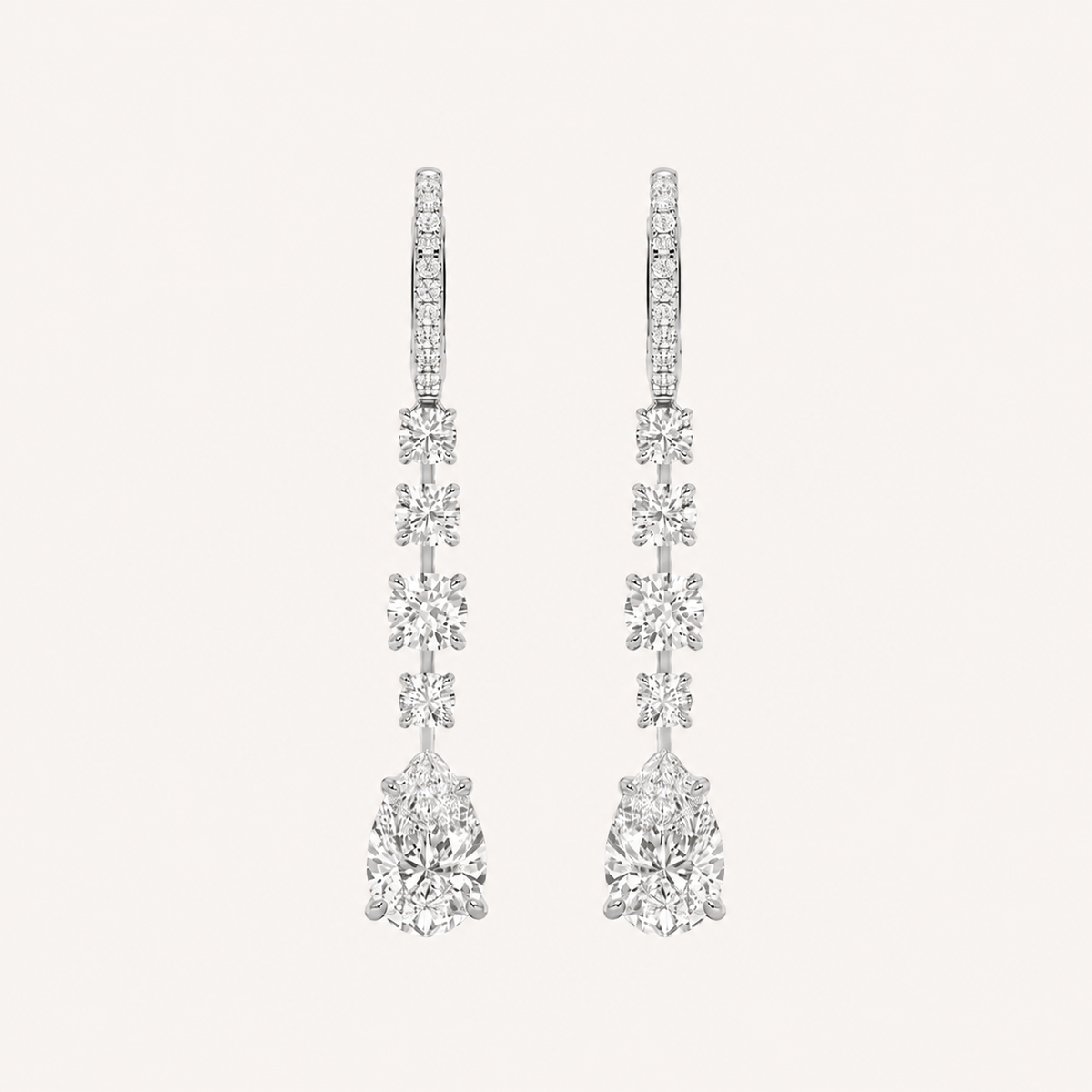 4.5CT Pear Cut Lab Grown Diamond Dangle Earrings