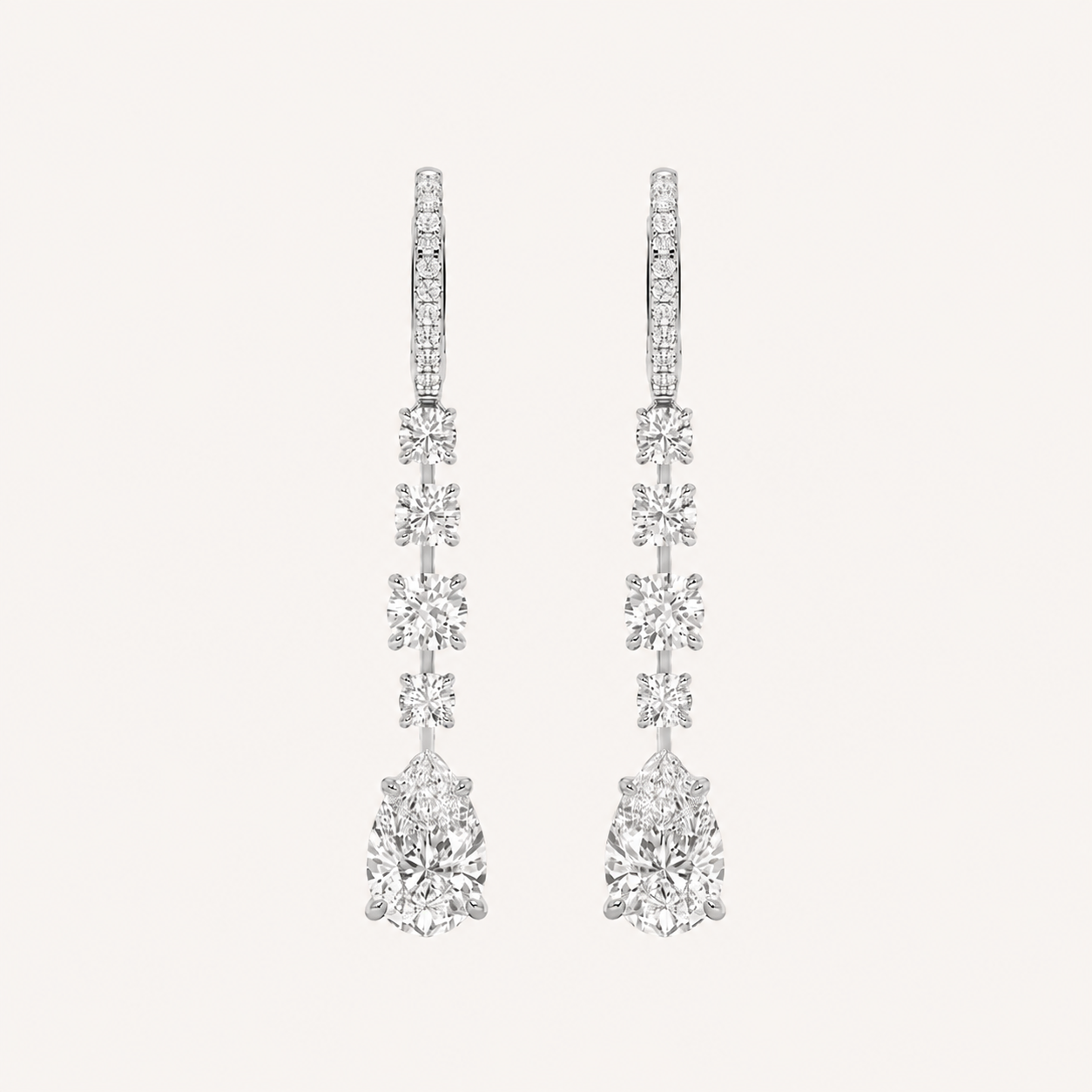 4.5CT Pear Cut Lab Grown Diamond Dangle Earrings
