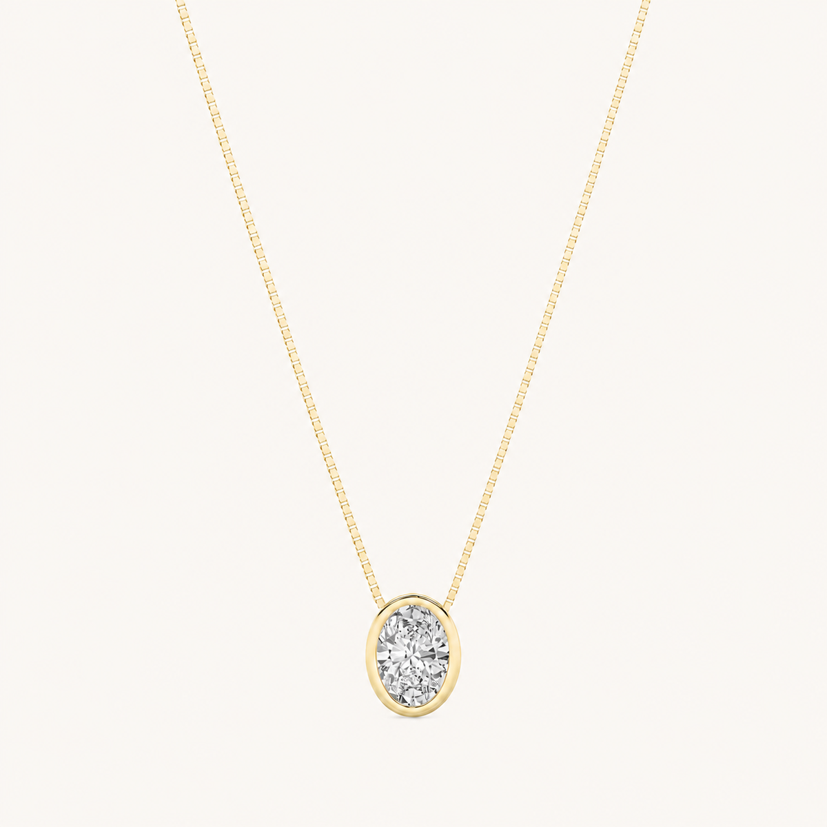1 Ct Oval Lab Grown Diamond Pendant Necklace
