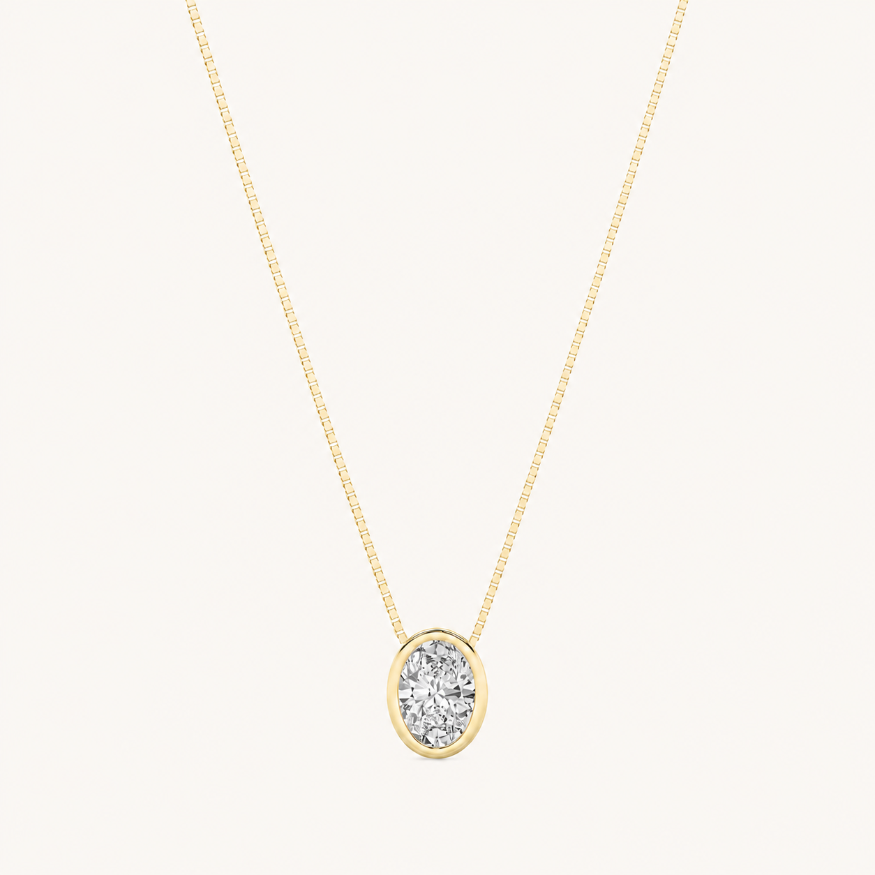 1 Ct Oval Lab Grown Diamond Pendant Necklace