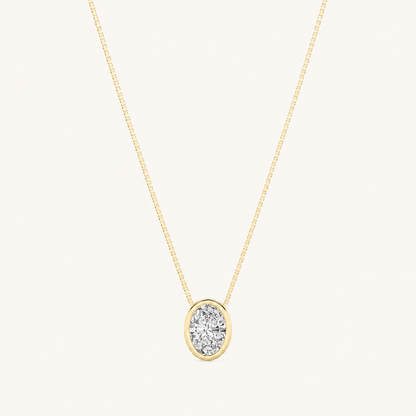1 Ct Oval Lab Grown Diamond Pendant Necklace