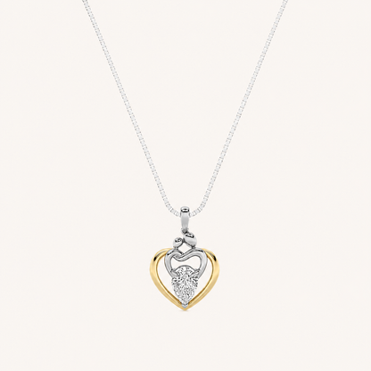 1.5 Ct Pear Lab Grown Diamond Heart Pendant Necklace