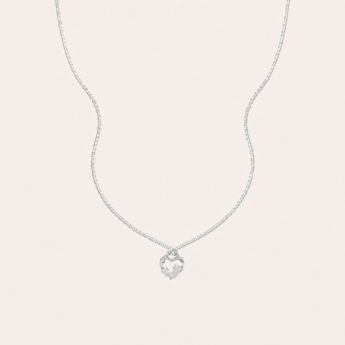3Ct Pear Cut Lab Grown Diamond Mother & Child Heart Pendant Necklace
