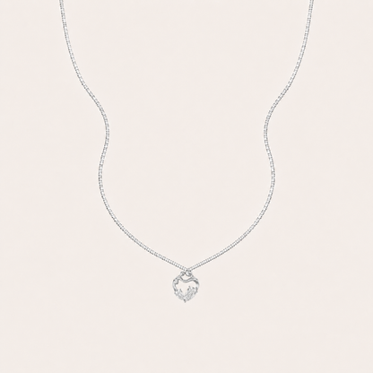 3Ct Pear Cut Lab Grown Diamond Mother & Child Heart Pendant Necklace