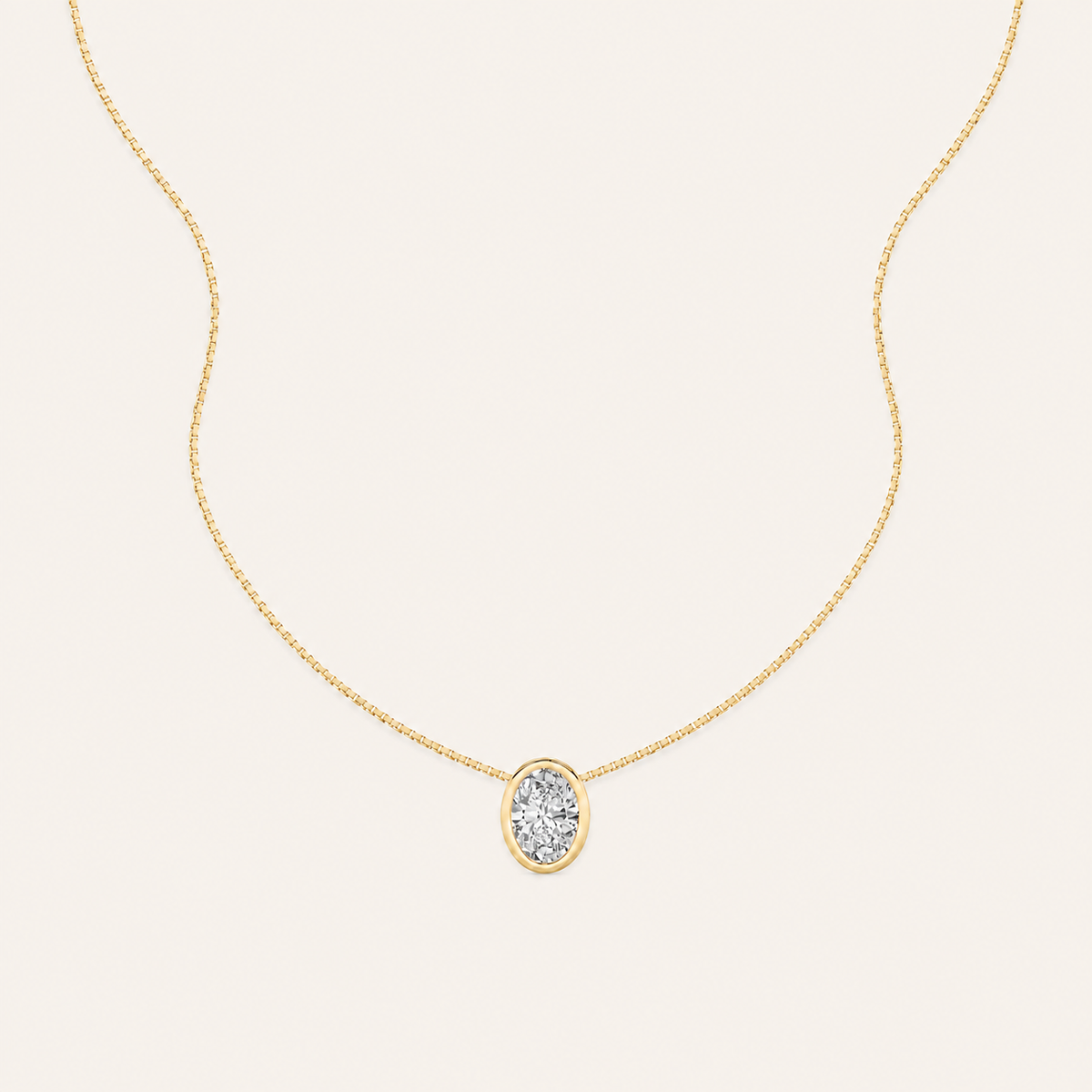 1 Ct Oval Lab Grown Diamond Pendant Necklace