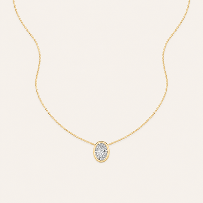 1 Ct Oval Lab Grown Diamond Pendant Necklace