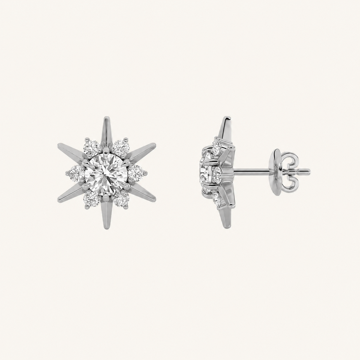 2CT Round Cut Lab Grown Diamond Astralis Earrings