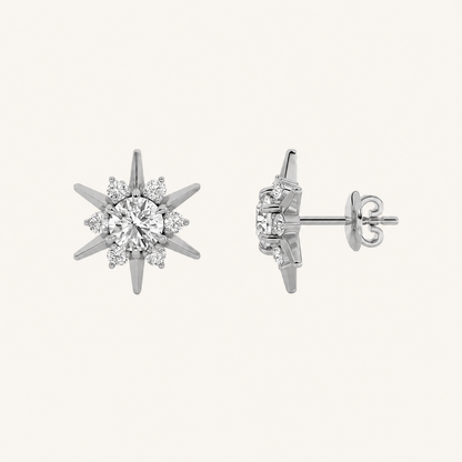 2CT Round Cut Lab Grown Diamond Astralis Earrings