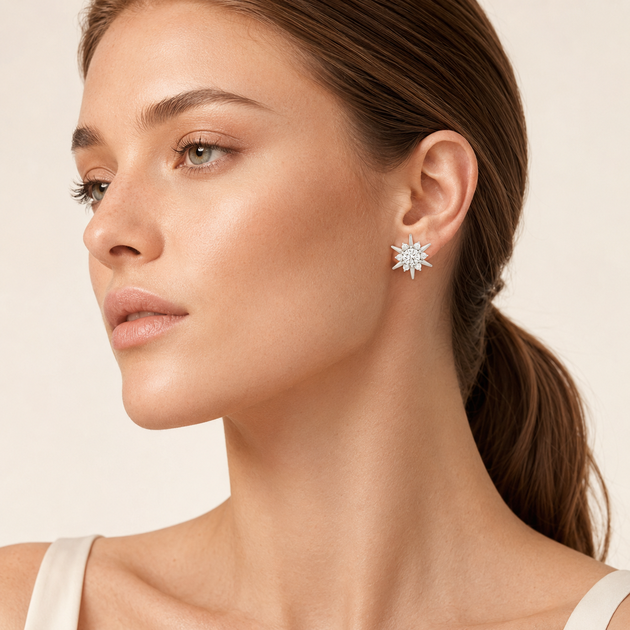 2CT Round Cut Lab Grown Diamond Astralis Earrings