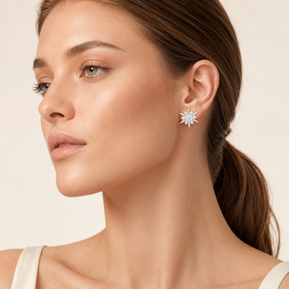 2CT Round Cut Lab Grown Diamond Astralis Earrings