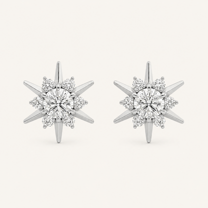 2CT Round Cut Lab Grown Diamond Astralis Earrings