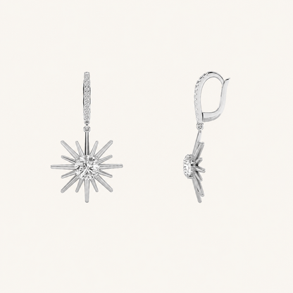 2CT Round Cut Lab Grown Diamond Dangle Earrings