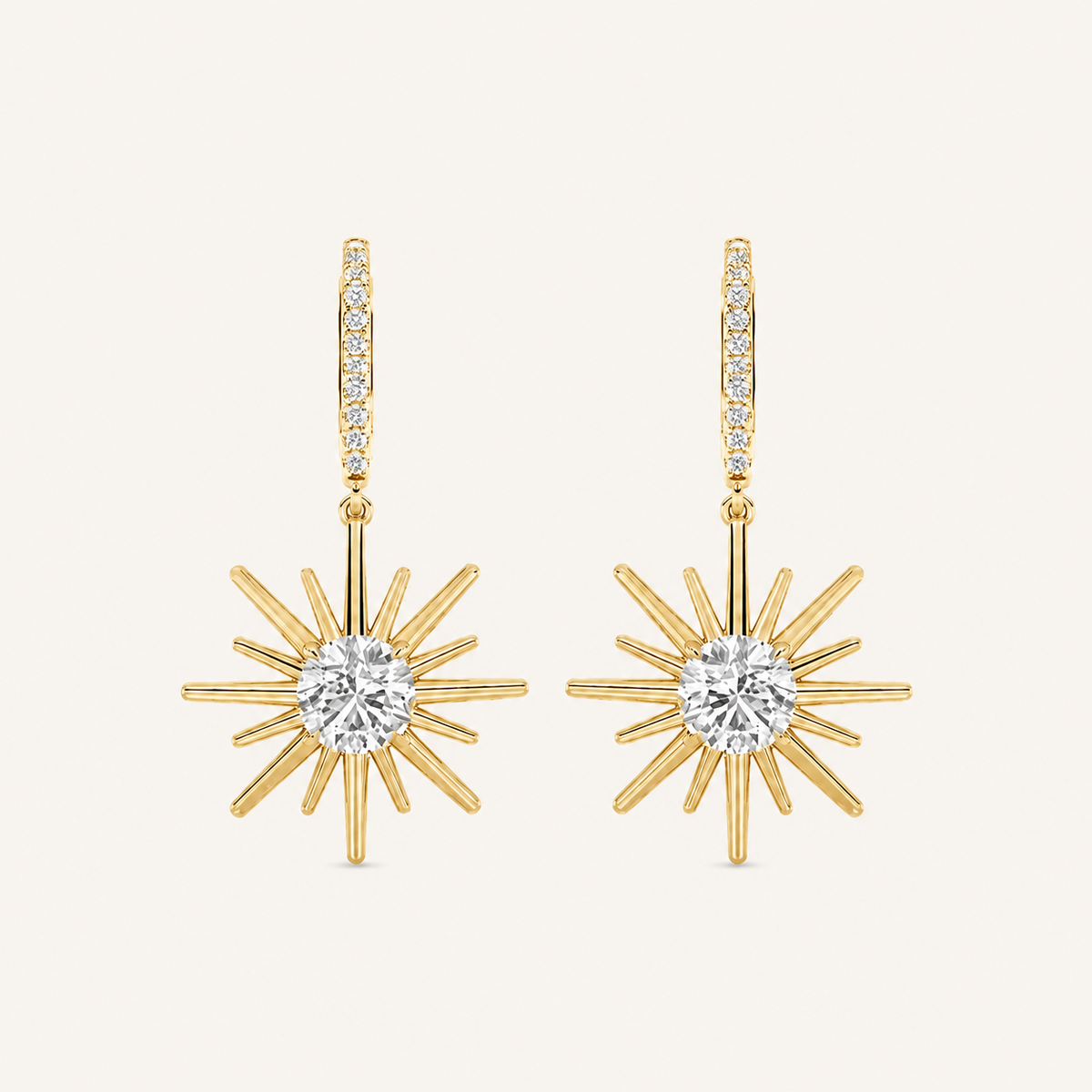 2CT Round Cut Lab Grown Diamond Dangle Earrings