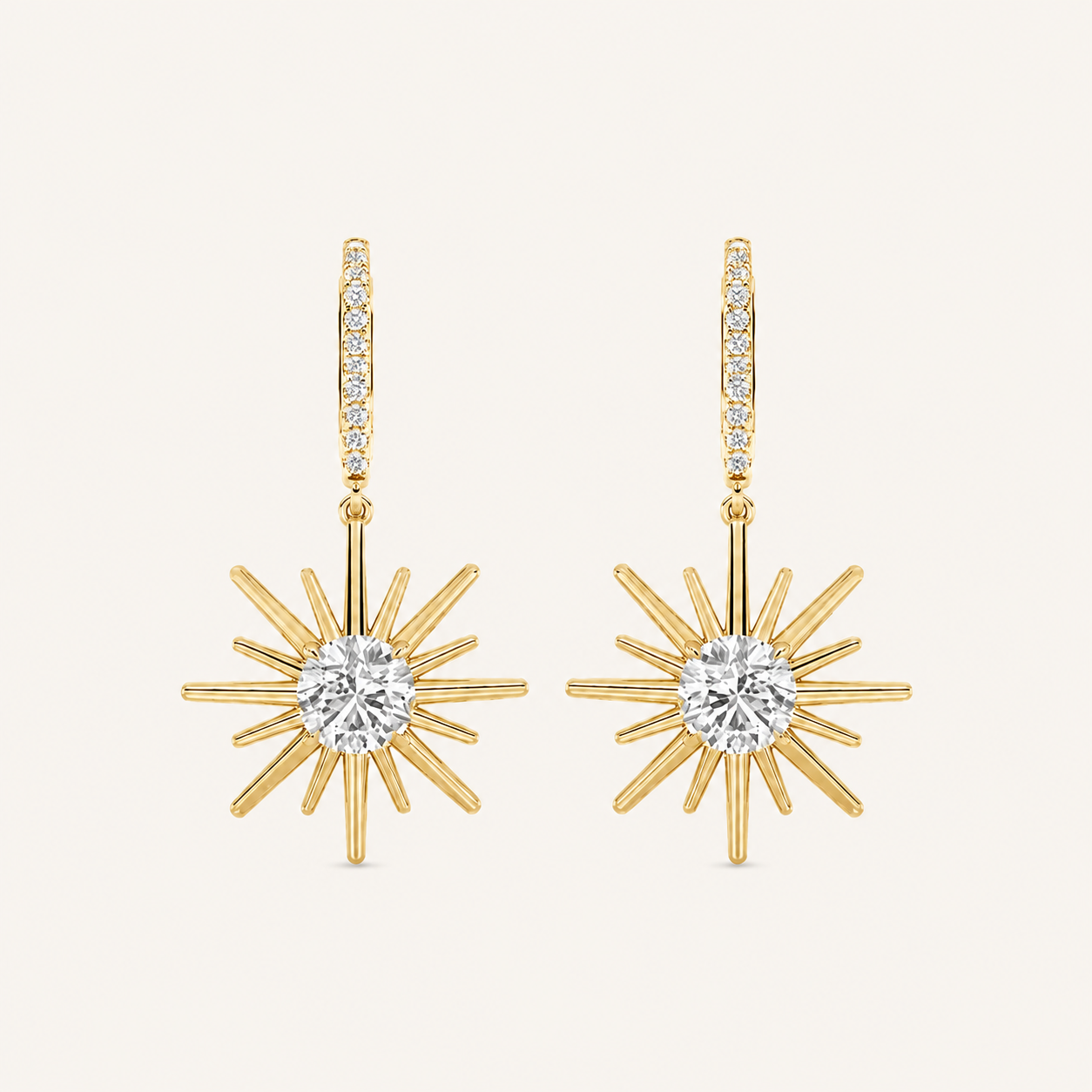 2CT Round Cut Lab Grown Diamond Dangle Earrings