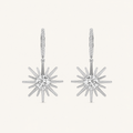 2CT Round Cut Lab Grown Diamond Dangle Earrings