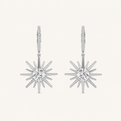 2CT Round Cut Lab Grown Diamond Dangle Earrings