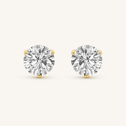 4CT Round Cut Lab Grown Diamond Stud Earrings