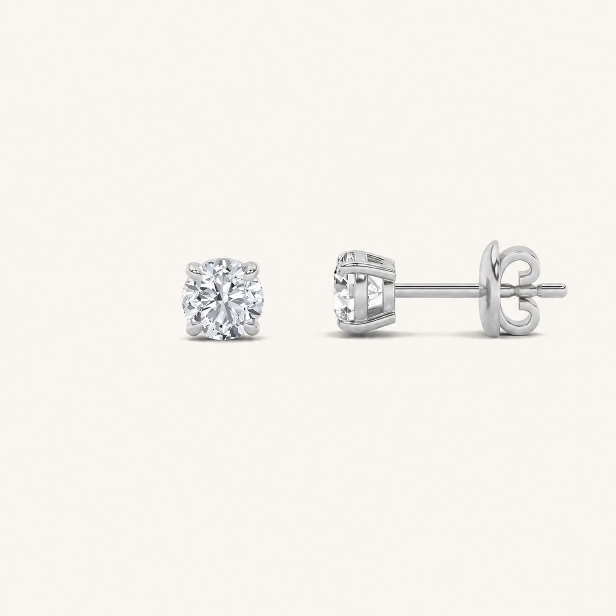 6CT Round Cut Lab Grown Diamond Classic Basket Set Stud Earrings