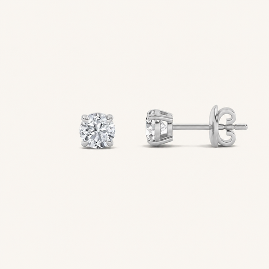 6CT Round Cut Lab Grown Diamond Classic Basket Set Stud Earrings
