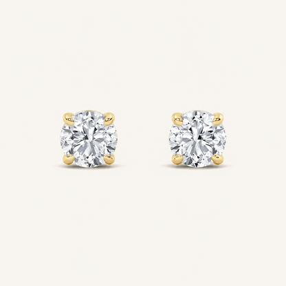 6CT Round Cut Lab Grown Diamond Classic Basket Set Stud Earrings